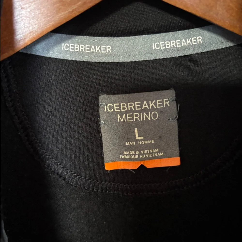 Icebreaker Merino Wool Men's Black Zip Vest Large